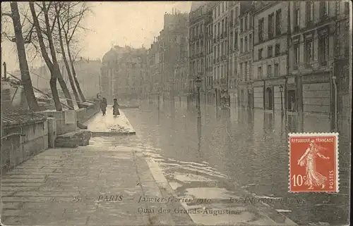 Paris Inondations Quai Grands-Augustins Kat. Paris