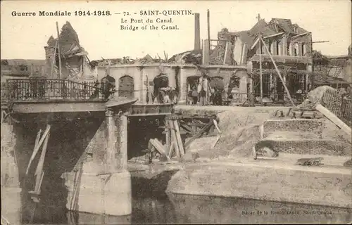 Saint-Quentin Pont du Canal 1. Weltkrieg Kat. Saint-Quentin