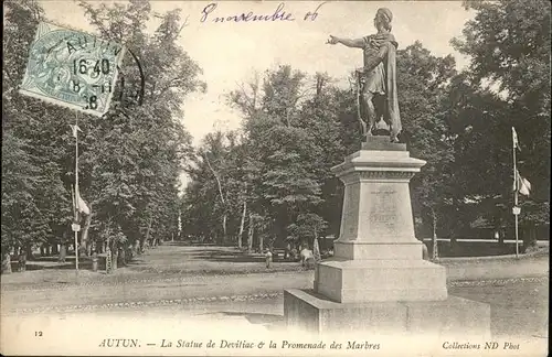 Autun Statue Devitiac Promenade des Marbres Kat. Autun
