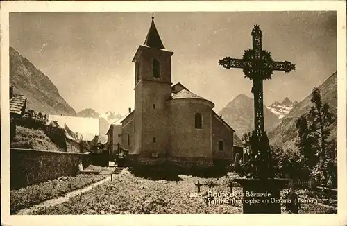 Saint-Christophe-en-Oisans Kirche Kreuz Kat. Saint-Christophe-en-Oisans