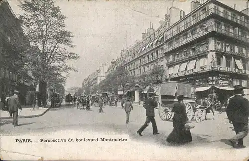 Paris Boulevard Montmartre Kutsche Kat. Paris