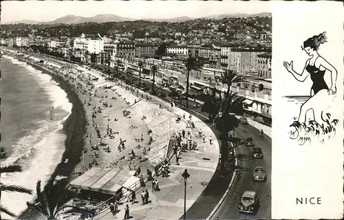 hw10622 Nice Alpes Maritimes Plage et le Quai  Kategorie. Nice Alte Ansichtskarten