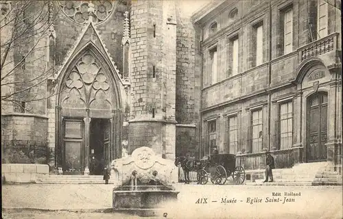 Aix-les-Bains Eglise Saint Jean Brunnen Kutsche Kat. Aix-les-Bains