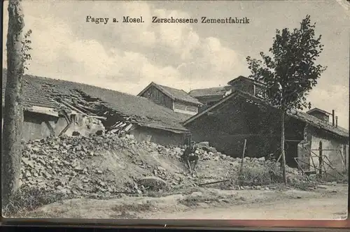Pagny-sur-Moselle zerschossene Zementfabrik Kat. Pagny-sur-Moselle