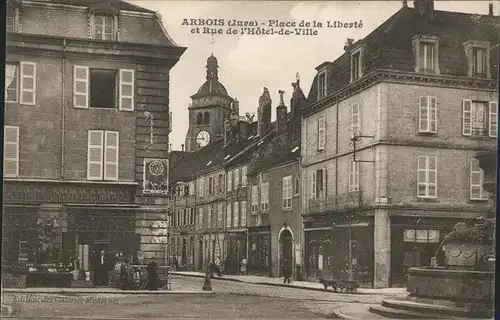 Arbois Place Liberte Rue de Hotel de Ville Brunnen Kat. Arbois