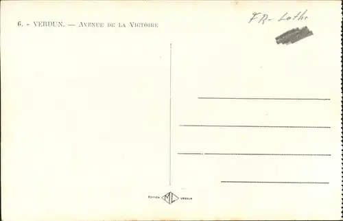 hw15329 Verdun Meuse Avenue de la Victoire Kategorie. Verdun Alte Ansichtskarten