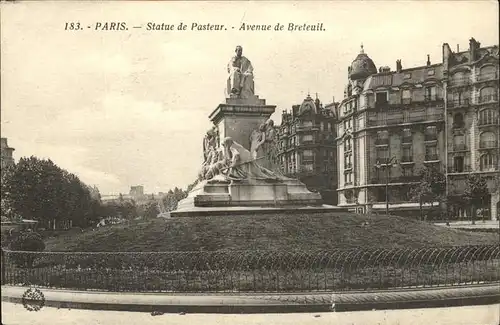 Paris Statue Pasteur Avenue Breteuil Kat. Paris