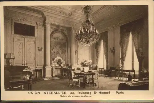 Paris Union Interalliee salon correspondance Kat. Paris