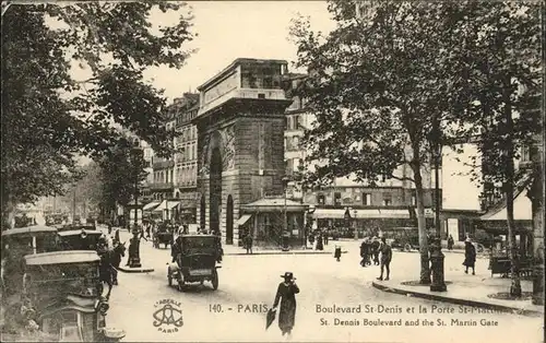 Paris Boulevard St. Denis Porte St. Martin Kat. Paris