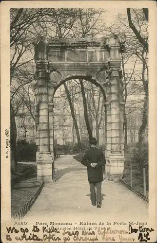 Paris Parc Monceau Ruines Porte St. Jean Kat. Paris