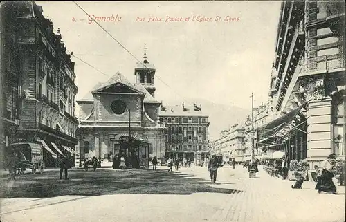 Grenoble Rue Felix Poulat Eglise St. Louis Kat. Grenoble