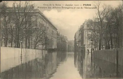 Paris Crue de la Seine Rue de l Universite Kat. Paris