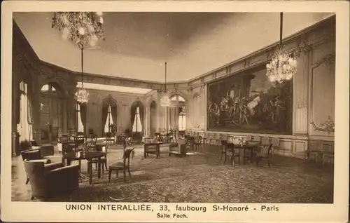 Paris Union Interalliee St. Honore Salle Foch Kat. Paris