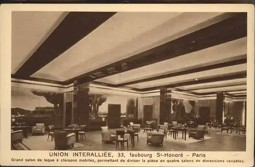 Paris Union Interalliee St. Honore Grand Salon Kat. Paris