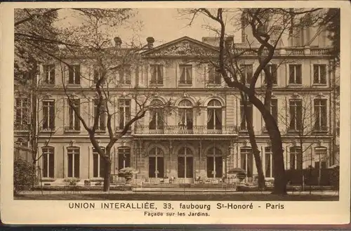Paris Union Interalliee St. Honore Facade Kat. Paris