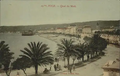 hw16134 Nice Alpes Maritimes Quai du Midi, Palmen Kategorie. Nice Alte Ansichtskarten