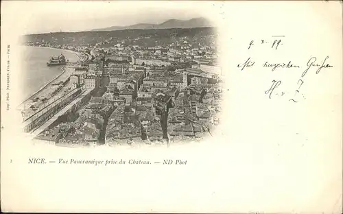 hw16144 Nice Alpes Maritimes Vue Panoramique, Chateau Kategorie. Nice Alte Ansichtskarten