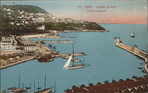 hw16159 Nice Alpes Maritimes Entree du Port, Hafen, Segelschiffe Kategorie. Nice Alte Ansichtskarten