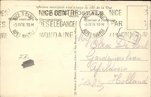 hw16160 Nice Alpes Maritimes Mont-Boron Kategorie. Nice Alte Ansichtskarten