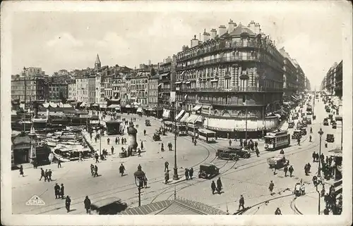 hw16236 Marseille Rue Republique, Quai des Belges, Strassenbahn Kategorie. Marseille Alte Ansichtskarten