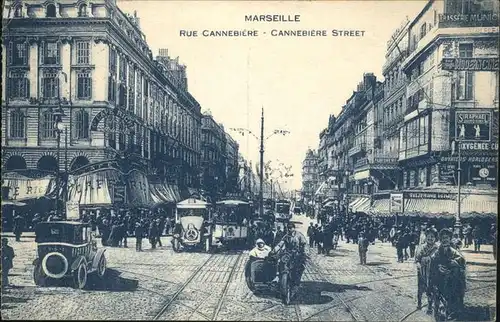 hw16252 Marseille Strassenbahn, Motorrad Kategorie. Marseille Alte Ansichtskarten