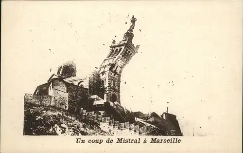hw16258 Marseille coup de Mistral a Marseille, Turm Kategorie. Marseille Alte Ansichtskarten