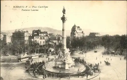 hw16262 Marseille Place Castellane, Fontaine Cantina Kategorie. Marseille Alte Ansichtskarten