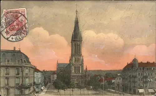 Muelhausen Elsass Friedensplatz Kath. Stephanskirche Kat. Mulhouse