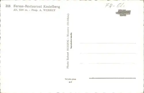 Andlau Ferme Restaurant Kastelberg Kat. Andlau