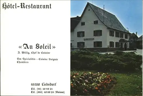 Liebsdorf Hotel Restaurant Au Soleil Kat. Liebsdorf