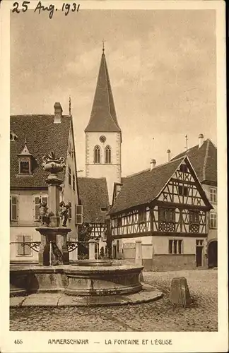 Ammerschwihr La Fontaine et Eglise Kat. Ammerschwihr