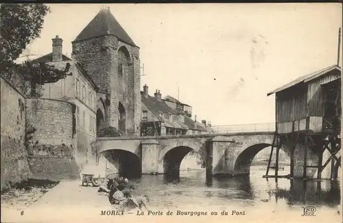hw16740 Moret-sur-Loing la Porte de Bourgogne ou du Pont Kategorie. Moret-sur-Loing Alte Ansichtskarten