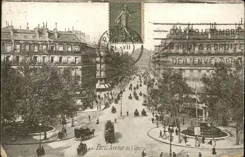 hw17266 Paris Avenue de l`Opera Kategorie. Paris Alte Ansichtskarten