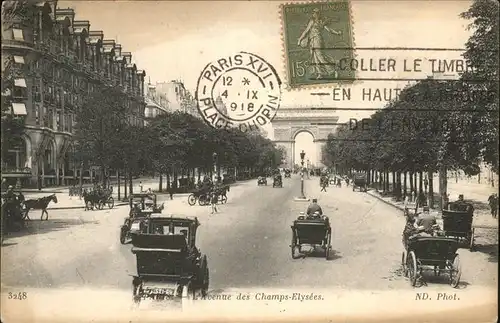 hw17271 Paris Avenue des Champs-Elysees Kategorie. Paris Alte Ansichtskarten