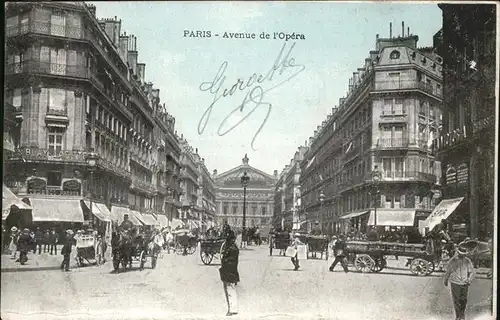 hw17273 Paris Avenue de l`Opera Kategorie. Paris Alte Ansichtskarten