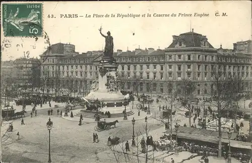 hw17311 Paris Place de la Republique Kategorie. Paris Alte Ansichtskarten