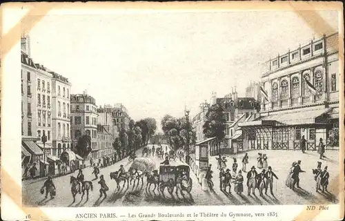 hw17418 Paris Grands Boulevards
Theatre de Gymnase vers 1835 Kategorie. Paris Alte Ansichtskarten