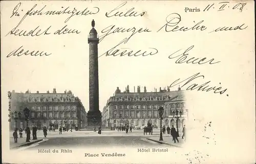 hw17436 Paris Place Vendome Kategorie. Paris Alte Ansichtskarten