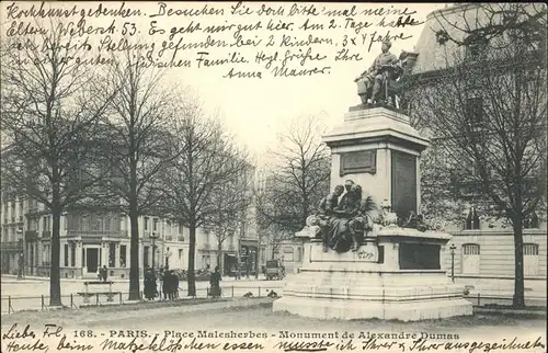 Paris Place Malenherbes
Monument de Alexandre Dumas Kat. Paris