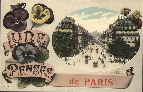 hw17457 Paris Avenue de l`Opera Kategorie. Paris Alte Ansichtskarten