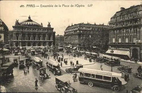 hw17473 Paris Ensemble de la Place de l`Opera Kategorie. Paris Alte Ansichtskarten