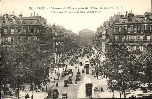 hw17475 Paris Avenue de l`Opera 
Hotel du Louvre Kategorie. Paris Alte Ansichtskarten
