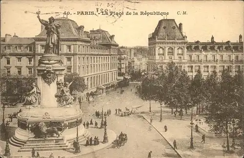 hw17480 Paris Place de la Republique Kategorie. Paris Alte Ansichtskarten