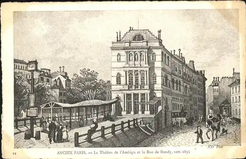 hw17492 Paris Rue de Bondy
Theatre de l`Ambigu
 Kategorie. Paris Alte Ansichtskarten