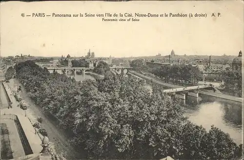 hw17495 Paris Seine 
Ile de la Cite
Pantheon
Notre-Dame Kategorie. Paris Alte Ansichtskarten