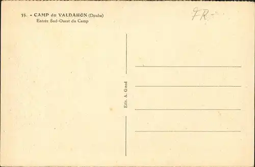 hw17576 Valdahon Entee Sud-Ouest du Camp Kategorie. Valdahon Alte Ansichtskarten