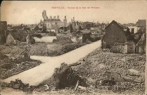 hw17639 Merville Nord Ruines de la Rue de Bethune Kategorie. Merville Alte Ansichtskarten