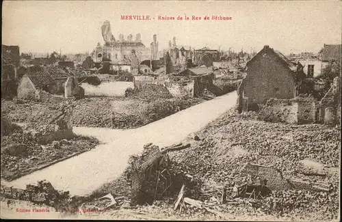 hw17650 Merville Nord Ruines de la Rue de Bethune Kategorie. Merville Alte Ansichtskarten