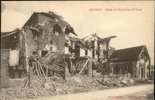 hw17651 Merville Nord Ruines de l`Orphelinat St.-Victor Kategorie. Merville Alte Ansichtskarten