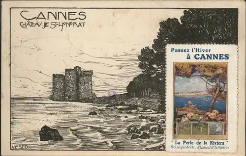 hw17669 Cannes Alpes-Maritimes Chateau Ile St. Honorat Kategorie. Cannes Alte Ansichtskarten